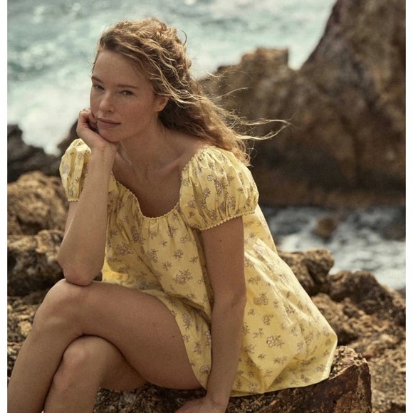 Doen Dresses & Skirts - DOEN Julie Mini Dress in Sunshine Bouton De Rose Print L